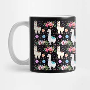 Llama pattern-black version 2 Mug